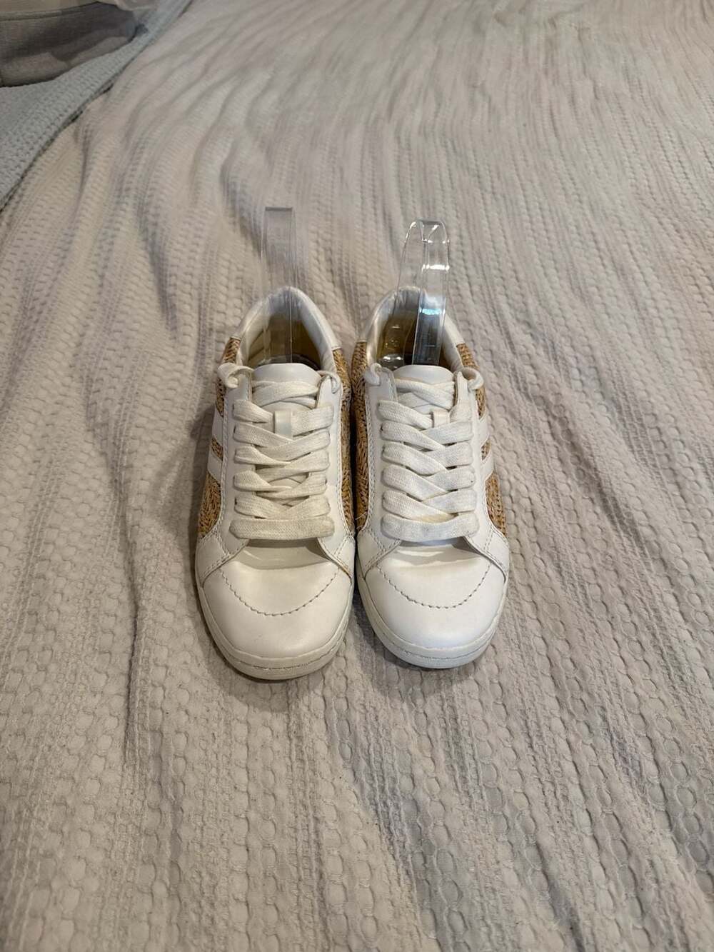 Dolce Vita Neo White and Raffia Sneakers (2)